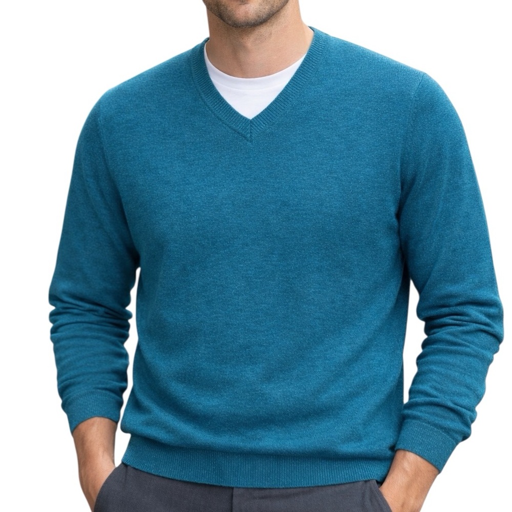 Van Heusen Men's Aqua Marine V-Neck Sweater